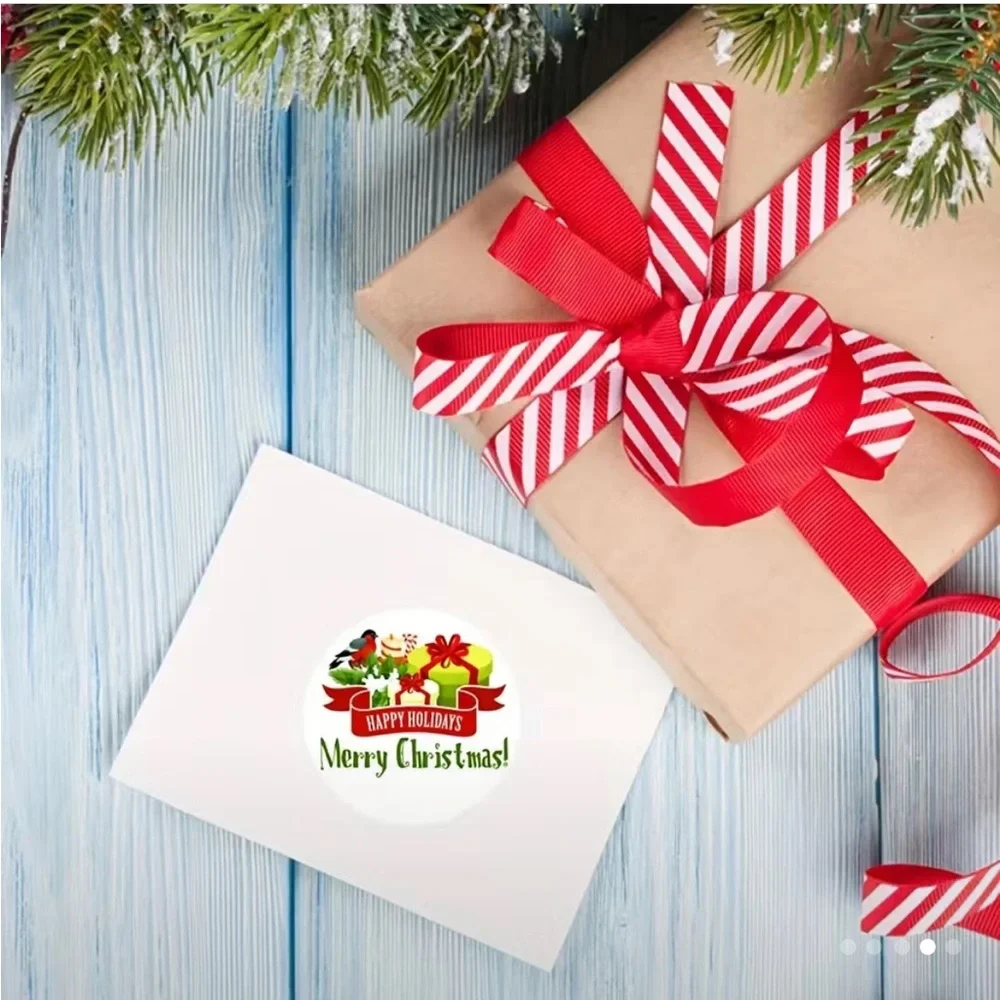 500 Merry Christmas Stickers - 1” White